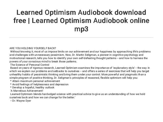 learned optimism book pdf learned optimism book pdf