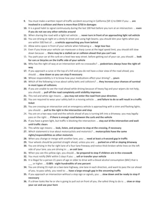 Learner dmv-permit-test-cheat-sheet | PDF