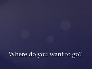 Where do you want to go?
 