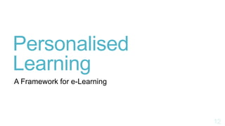 Personalised
Learning
A Framework for e-Learning
 