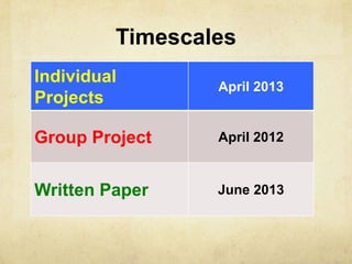 Timescales