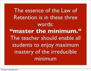 Bruce Wilkinson, 7 Laws of the Learner: law 4 Retention | PDF