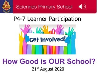 P4-7 Learner Participation
21st August 2020
How Good is OUR School?