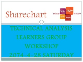 TECHNICAL ANALYSIS
LEARNERS GROUP
WORKSHOP
2074-4-28 SATURDAY
Sharechart
 