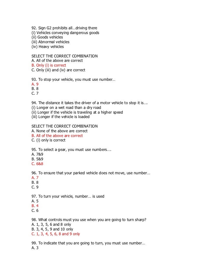 k53 learners test pdf download