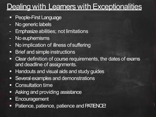 Learners with exceptionalities | PPTX