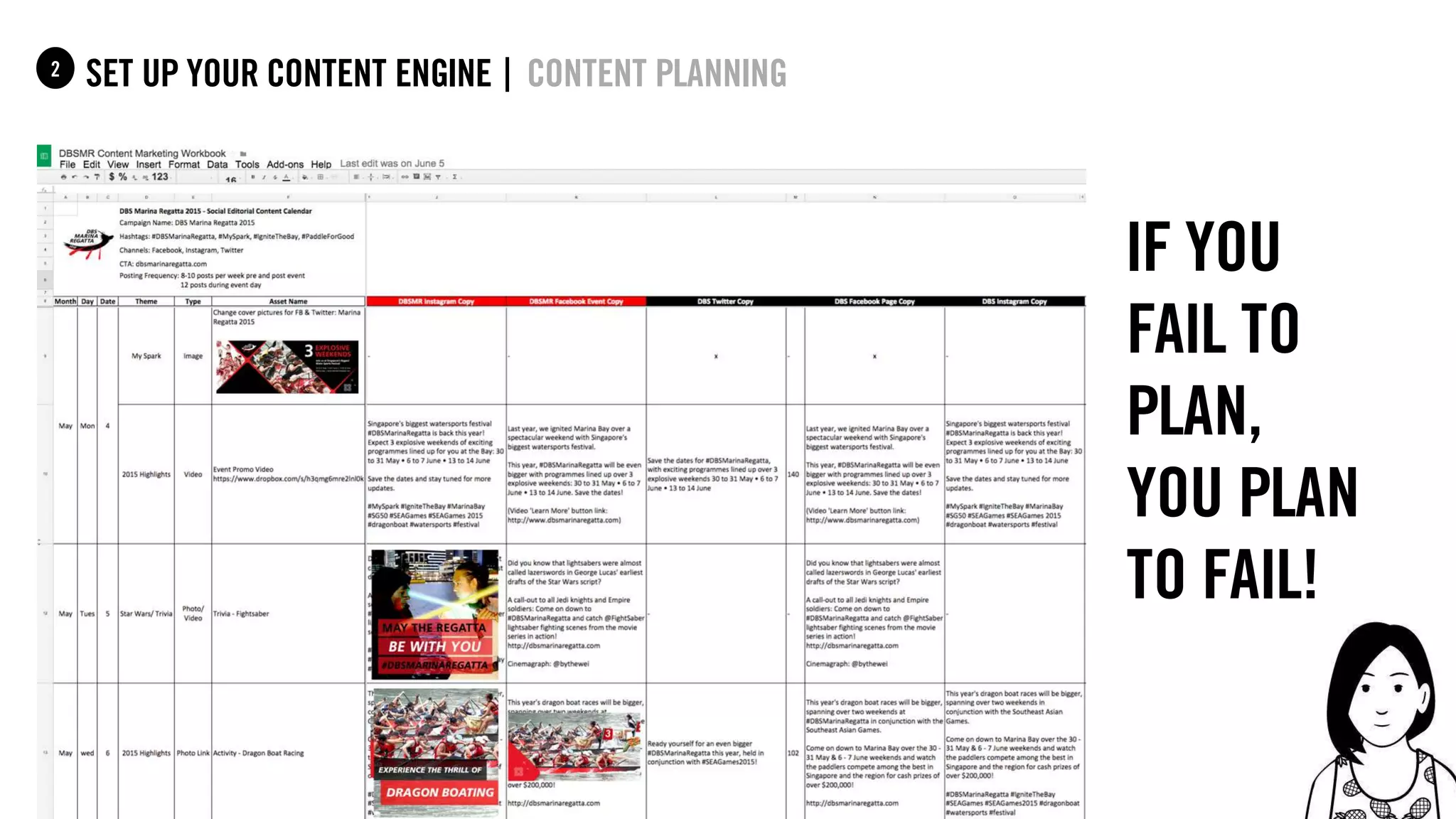 49
set up your content Engine |1
if you
fail to
plan,
you plan
to fail!
content planning2
 
