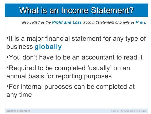 income statement is also known as