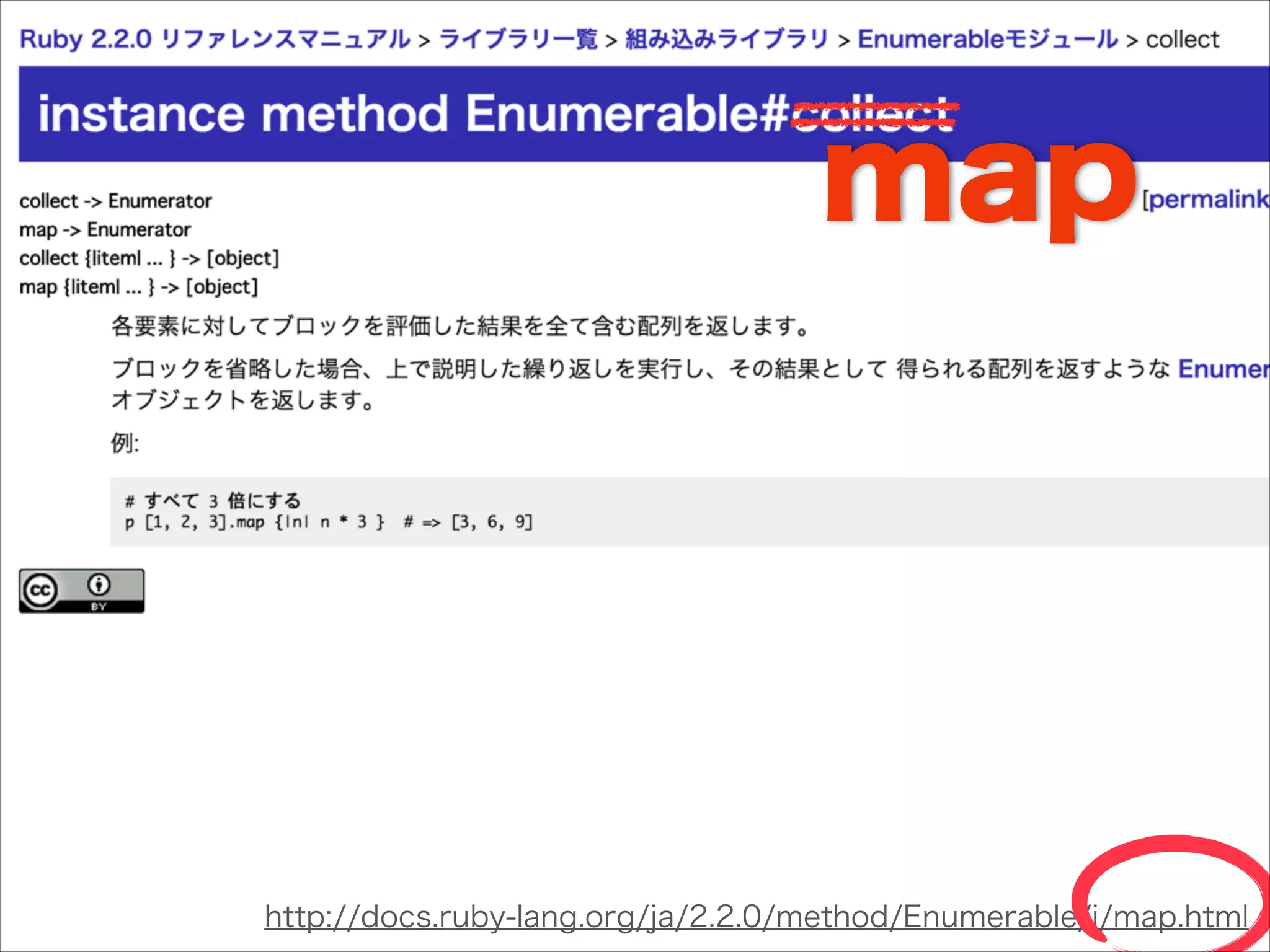 http://docs.ruby-lang.org/ja/2.2.0/method/Enumerable/i/map.html
map
 