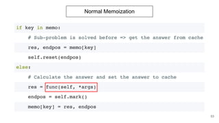 53
Normal Memoization
 