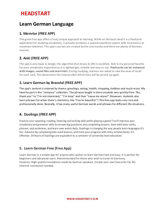 Learn German Language Free Resources