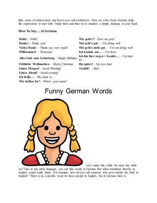 Learn German Language Fast