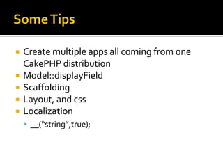 View ConventionsView template files are named after the controller functions they display, in an underscored form. The getReady() function of the PeopleController class will look for a view template in /app/views/people/get_ready.ctp.
