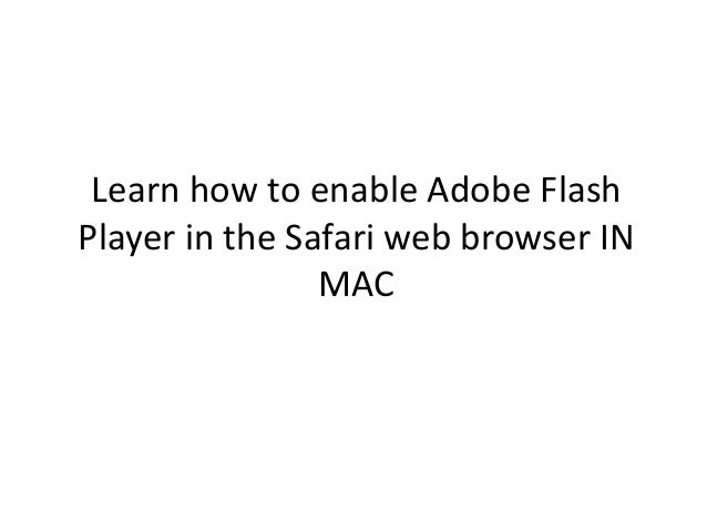 How to run adobe flash player on mac