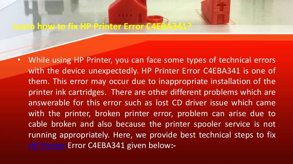 Fix your HP printer error C4EBA341?