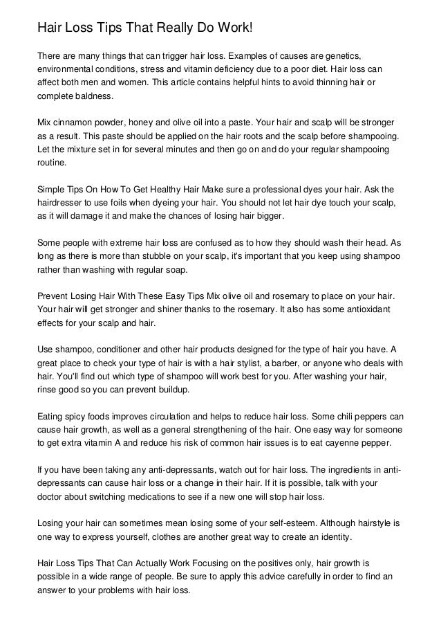 Hair Loss Tips That Really Do Work