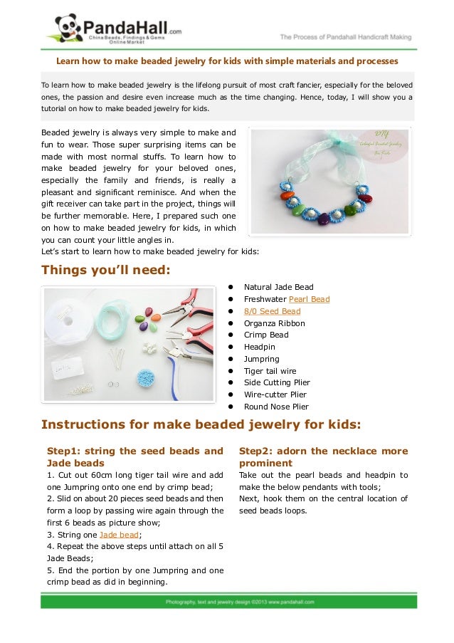 Learn how to make beaded jewelry for kids with simple materials and p…