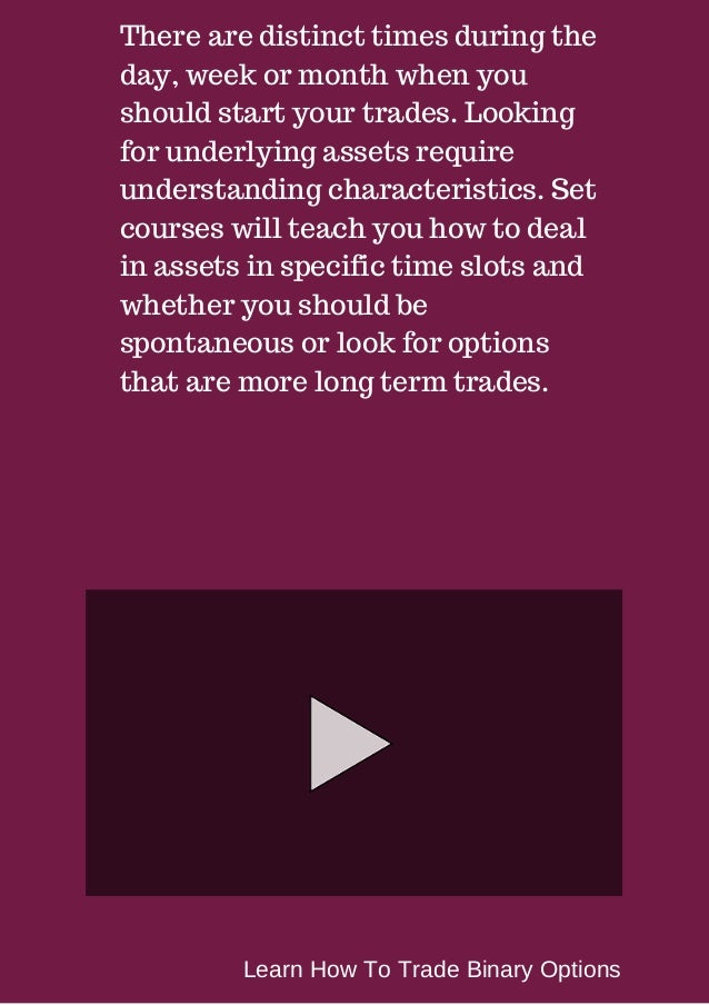 Learn how to trade binary options pdf
