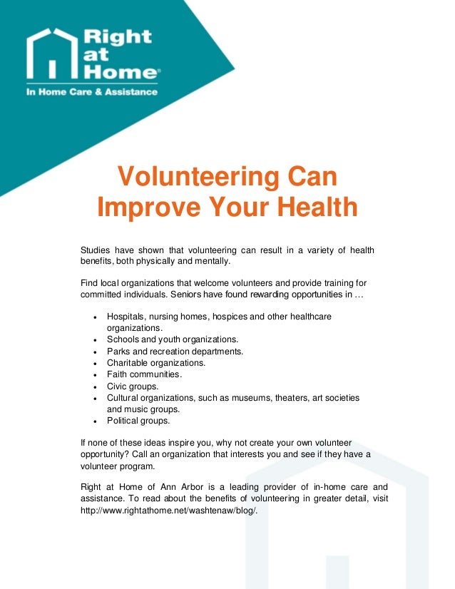 Learn How Volunteering Can Improve Senior Health in Ann Arbor Michigan