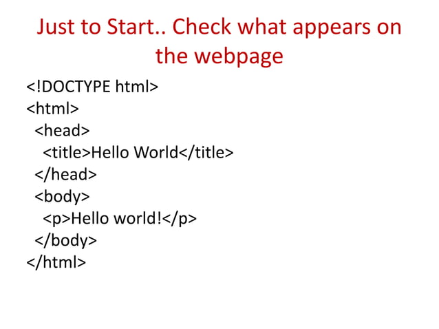 Learn html through programs | PPT