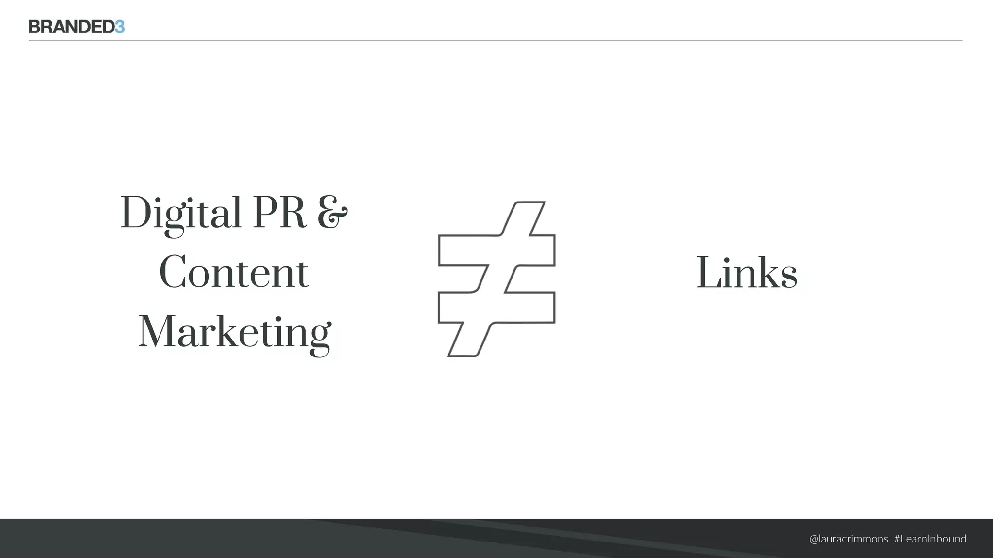 @lauracrimmons #LearnInbound
Digital PR &
Content
Marketing
Links
 
