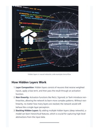 hidden layers in neural networks code examples tensorflow | PDF ...