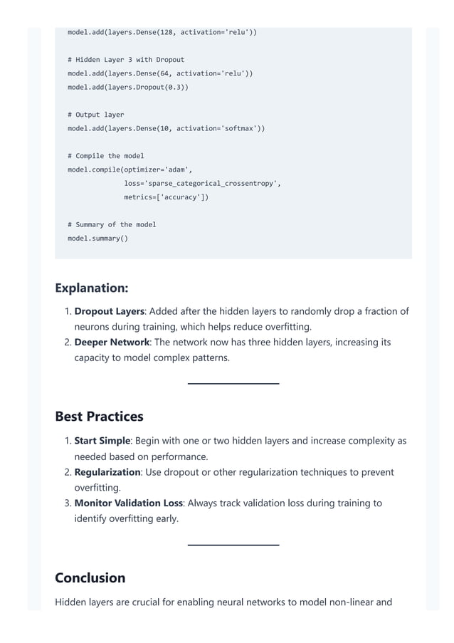 hidden layers in neural networks code examples tensorflow | PDF ...