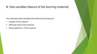 Types, characteristics and process of learning | PPTX