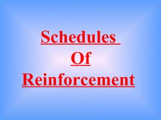 Schedules  Of Reinforcement   