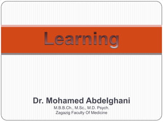 Dr. Mohamed Abdelghani
M.B.B.Ch., M.Sc., M.D. Psych.
Zagazig Faculty Of Medicine

 