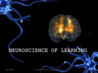 NEUROSCIENCE OF LEARNING
REV. 6/2018 Academic Readiness- Learning--R Speener 35
 