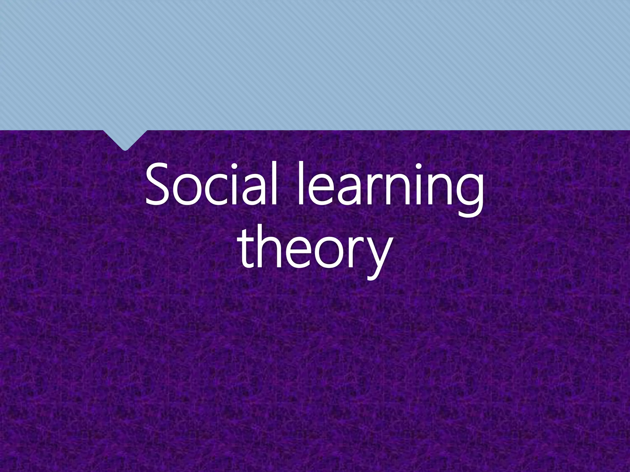Social learning
theory
 