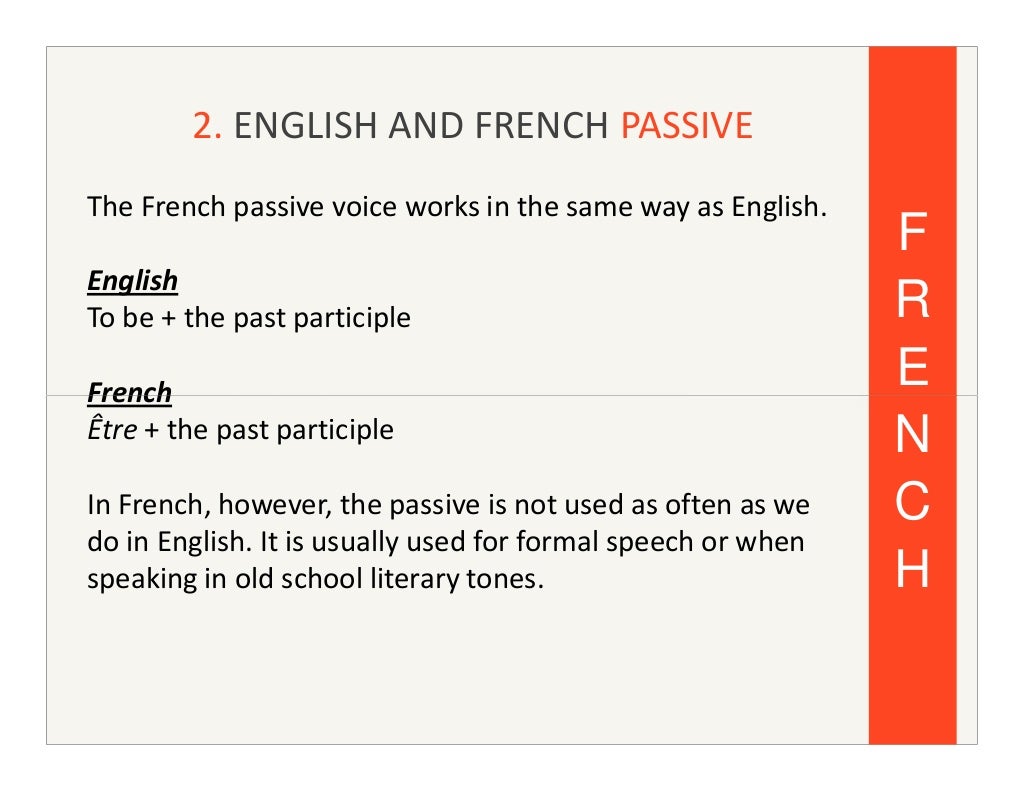 Learning the french passive voice
