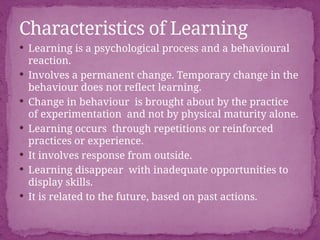 Comprehensive Overview of Learning Theories and Processes in Psychology ...