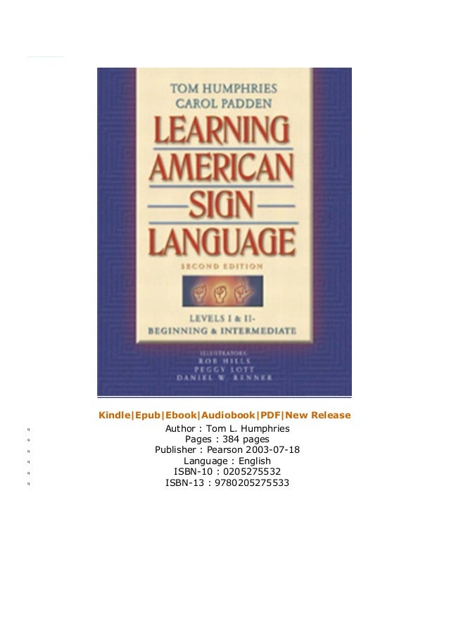 PDF Learning American Sign Language Levels I IIBeginning
