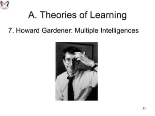 A. Theories of Learning 7. Howard Gardener: Multiple Intelligences 