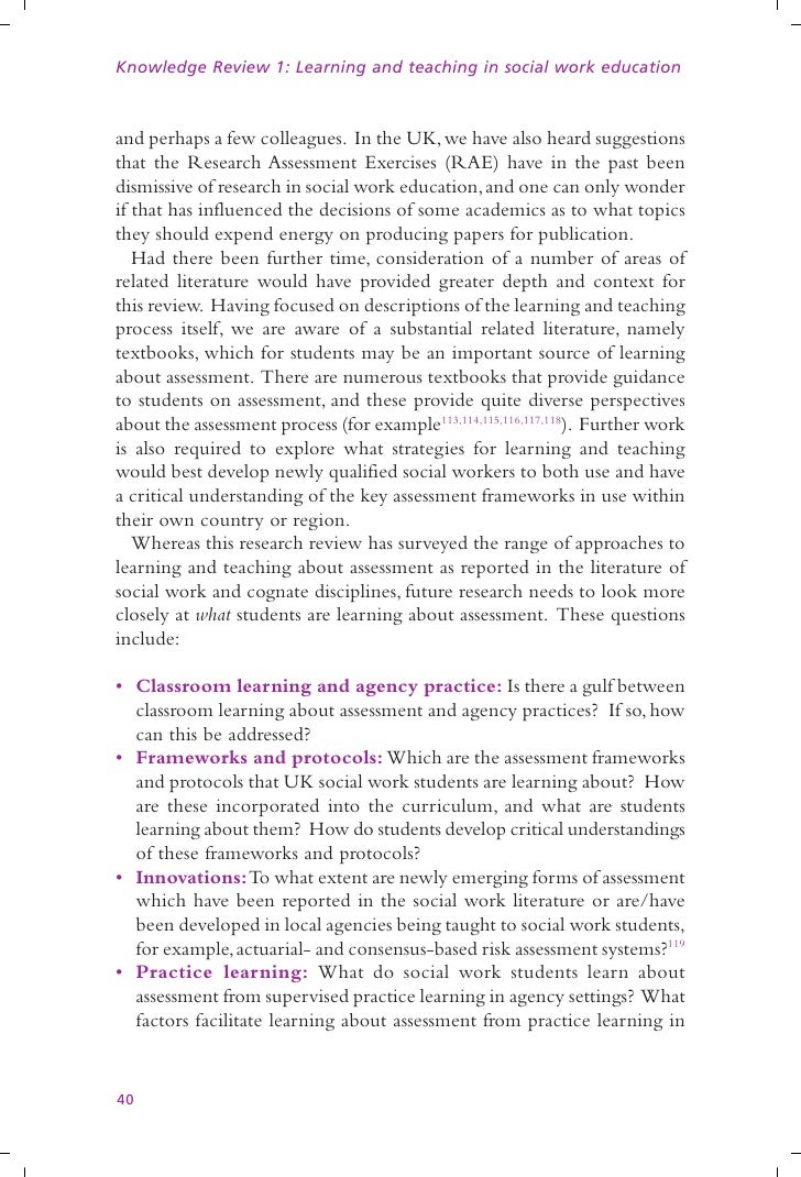 Learning And Teaching Social Work Education