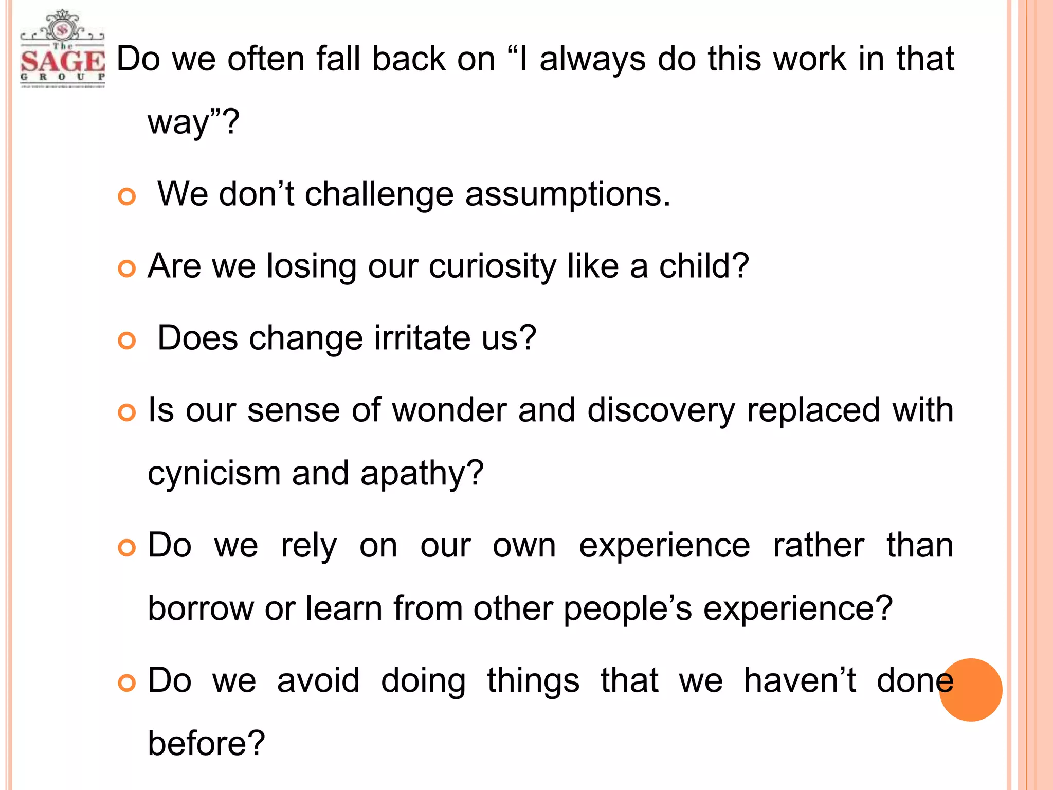 Learning a way of life ppt