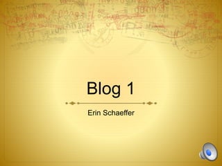 Blog 1 
Erin Schaeffer 
 