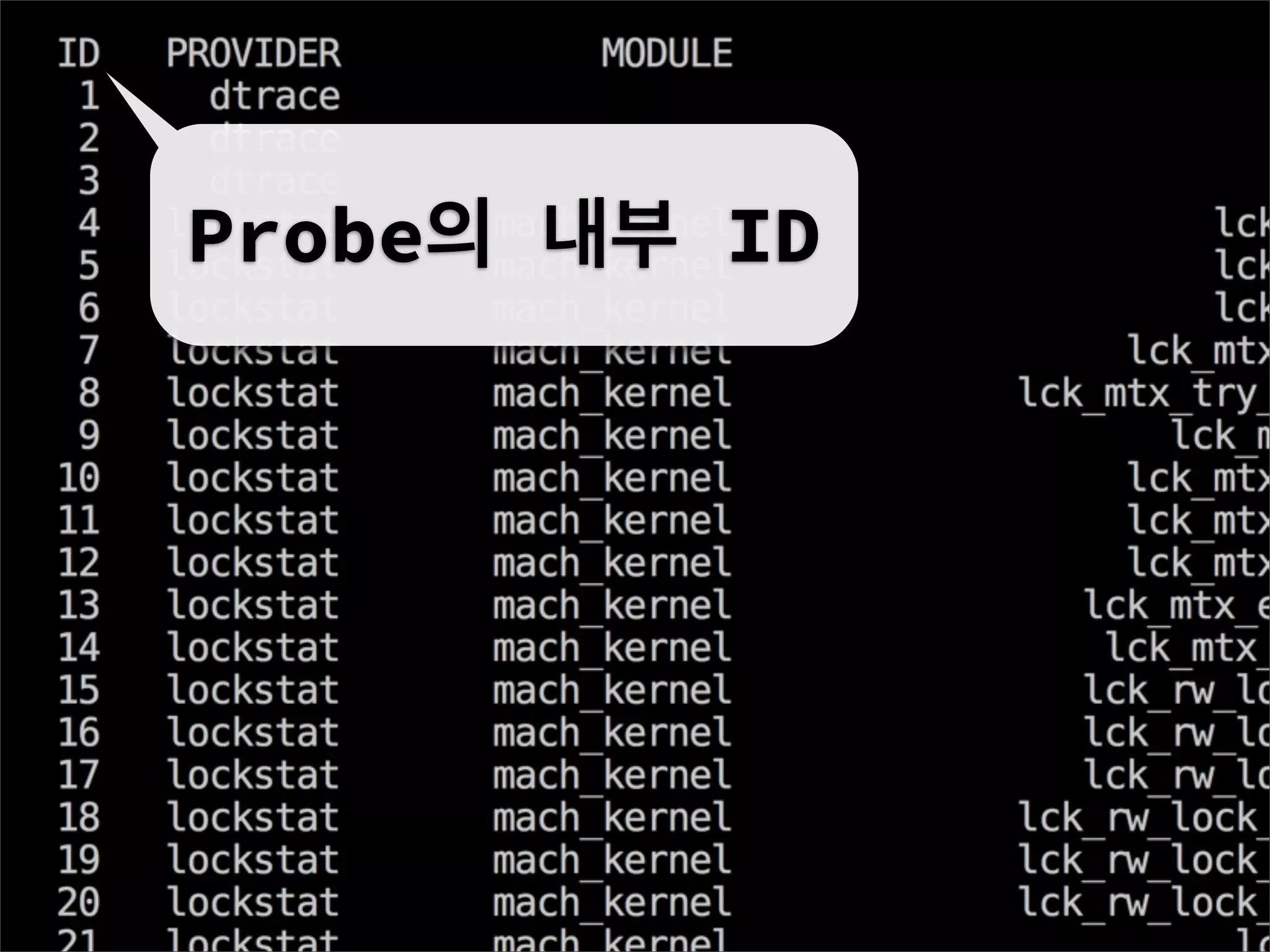 Probe의 내부 ID
 