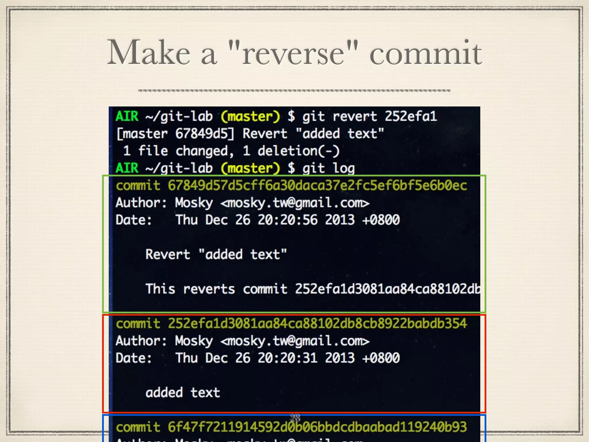 Make a "reverse" commit

28

 