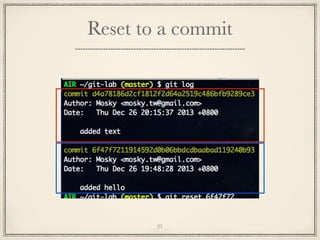 Reset to a commit

25

 