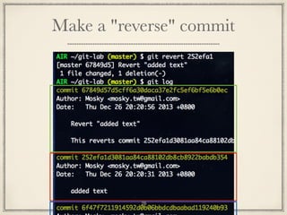 Make a "reverse" commit

28

 