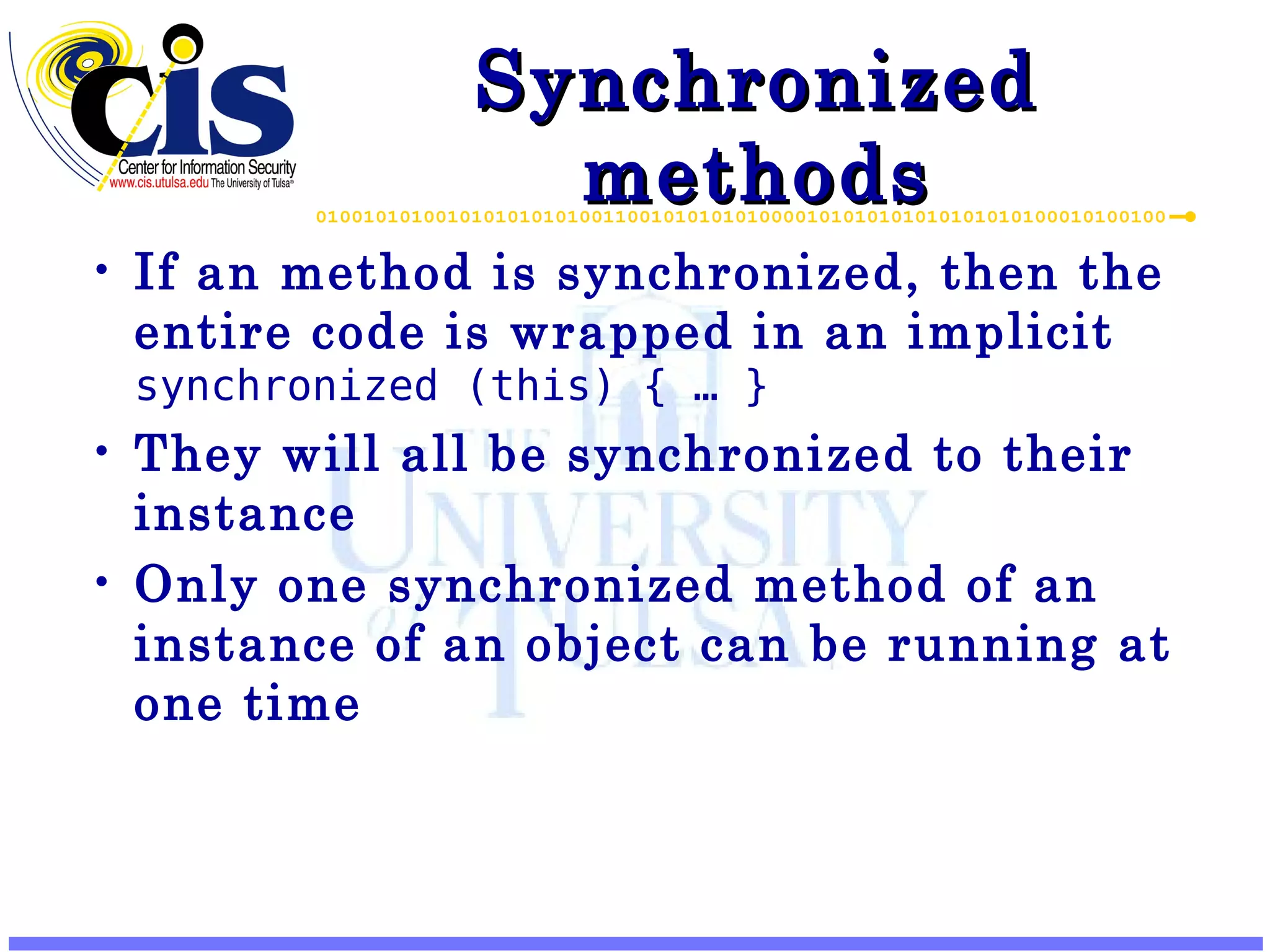 Learning Java 3 – Threads and Synchronization | PPT