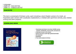 [POPULAR]Learning Latin through Mythology | PDF