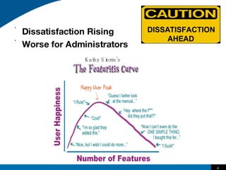 <ul><li>Dissatisfaction Rising </li></ul><ul><li>Worse for Administrators </li></ul>Kathy Sierra’s DISSATISFACTION AHEAD 