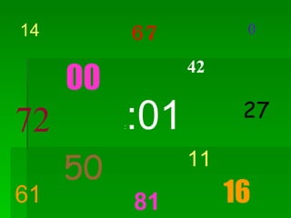 14 67 0 72 61 27 16 81 00 42 11 50 : :01 