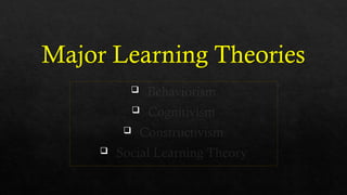 LEARNING-THEORIES- Well known theories of Learning | PPTX