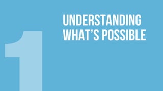 UNDERSTANDING
WHAT’S POSSIBLE
 