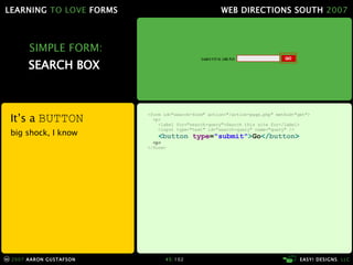 SIMPLE FORM: SEARCH BOX  It’s a  BUTTON big shock, I know <form id="search-form" action="/action-page.php" method="get"> <p> <label for="search-query">Search this site for</label> <input type="text" id="search-query" name="query" /> < button  type = "submit" > Go </ button > <p> </form> 